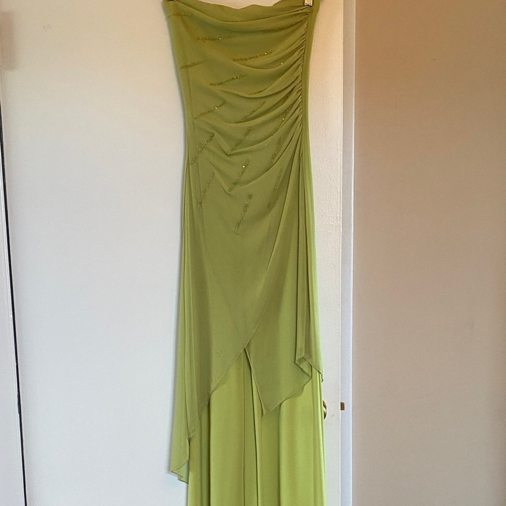 Strapless Green Jumpsuit Sz Sm